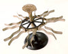 Vintage Metal Rubber Stamp Holder Carousel with 8 Glass Vials (c.1940s) - thirdshift
