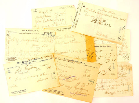 Vintage / Antique Handwritten Medical Prescriptions, Set of 9 (c.1900s) N6 - thirdshift