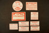 Antique Medicine Apothecary Pharmacy Labels in Red and White, Set of 9 (c.1890s) N2 - thirdshift