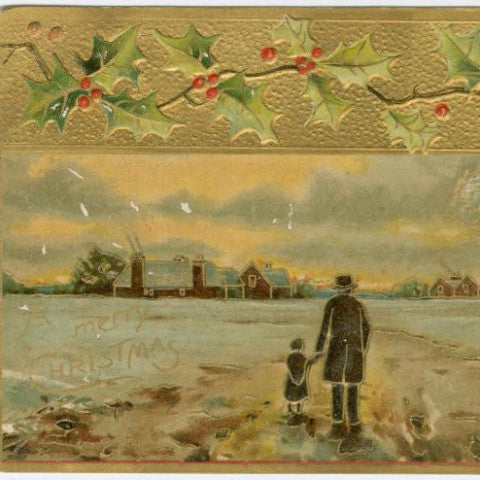 Digital Download "A Merry Christmas" Christmas Postcard (c.1911) - Instant Download Printable - thirdshift