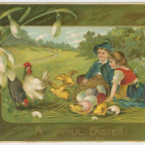 Digital Download "A Joyful Easter" Easter Postcard (c.1909) - Instant Download Printable - thirdshift