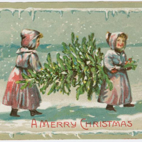 Digital Download "A Merry Christmas" Christmas Postcard (c.1910) - Instant Download Printable1 - thirdshift