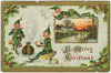 Digital Download "A Merry Christmas" Christmas Elves Postcard (c.1910) - Instant Download Printable - thirdshift