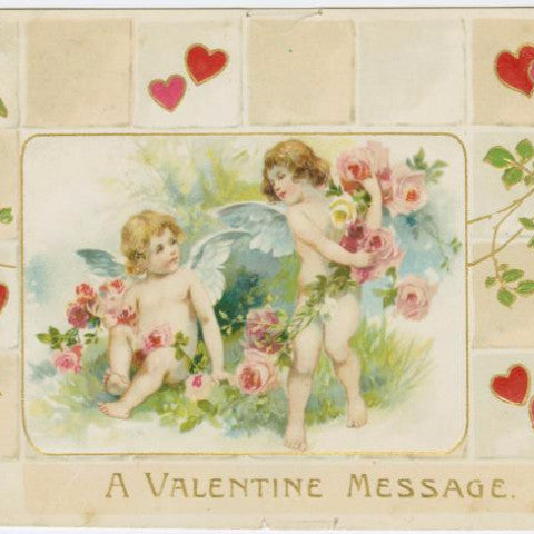 Digital Download "A Valentine Message" Valentine's Day Postcard (c.1910) - Instant Download Printable - thirdshift