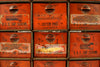 Vintage Dorman Parts Drawer Hardware Bin with 36 Drawers in Rustic Orange (c.1950s) - thirdshift