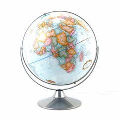 Vintage Replogle World Classic World Globe with Light Blue Oceans, 12" diameter (c.1980s) - thirdshift