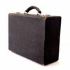 Vintage Black Hardboard Storage Case with Leather Handle (c.1930s) - thirdshift