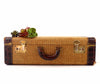Vintage Tweed Hard Sided Suitcase with Leather Edges and Handle (c.1920s) - thirdshift