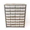 Vintage Metal Parts Drawer Hardware Bin with 32 Drawers in Silver (c.1950s) - thirdshift