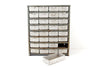 Vintage Metal Parts Drawer Hardware Bin with 32 Drawers in Silver (c.1950s) - thirdshift