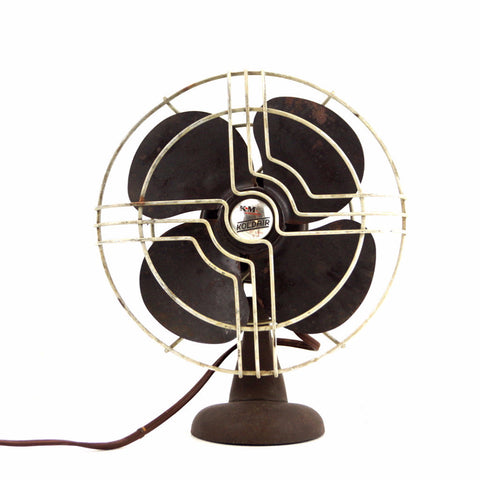 Vintage KoldAir Open Cage Fan in Black Cast Iron (c.1940s) - thirdshift