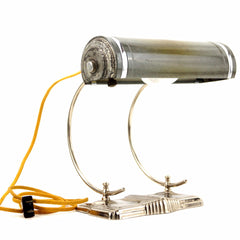 Vintage Art Deco Desk Lamp in Silver Metal (c.1930s) - thirdshift