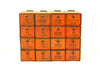 Vintage Dorman Parts Drawer Hardware Bin with 16 Drawers, Rustic Orange N2 (c.1950s) - thirdshift