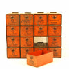 Vintage Dorman Parts Drawer Hardware Bin with 16 Drawers, Rustic Orange N2 (c.1950s) - thirdshift
