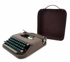 Vintage Smith Corona Skyriter Portable Typewriter in Metal Case (c.1949) - thirdshift