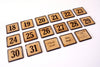 Vintage Metal Number Square Tiles 1-17, Double-Sided (c.1920s) - thirdshift