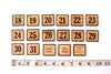 Vintage Metal Number Square Tiles 1-17, Double-Sided (c.1920s) - thirdshift