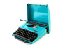 Vintage Smith Corona Karmann Ghia Super G Portable Typewriter (c.1970s) Turquoise - thirdshift