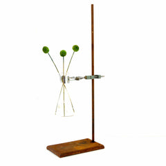 Vintage Industrial Cast Iron Lab Stand with Clamp & Flask (c.1950s) N3 - thirdshift
