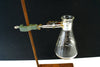 Vintage Industrial Cast Iron Lab Stand with Clamp & Flask (c.1950s) N3 - thirdshift