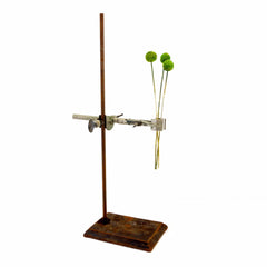 Vintage Industrial Cast Iron Lab Stand with Clamps & Test Tube (c.1950s) N4 - thirdshift