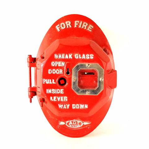 Vintage Cast Iron Fire Alarm Call Box in Bright Red (c.1960s) - thirdshift