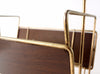 Vintage Magazine Rack in Wood and Brass, Mid Century Modern (c.1950s) - thirdshift