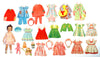 Vintage Paper Doll Toddler "Nancy" with Clothing, 25 pieces (c.1940s) - thirdshift
