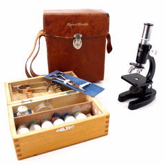 Vintage Microscope Kit by Sans & Streiffe, 500x Zoom (c.1950s) - thirdshift