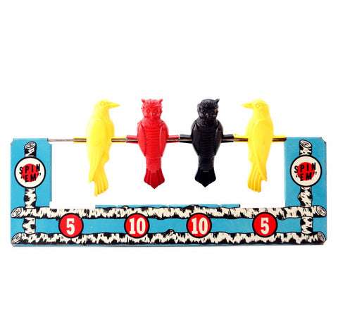 Vintage Spin Em Bird Target Game Metal Lithograph Toy by Wyandotte (c.1950s) - thirdshift