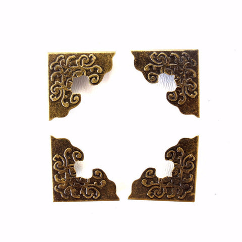Ornate Metal Photo Corners in Antique Brass Finish (Set of 4) - thirdshift