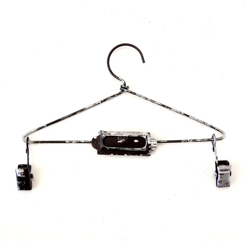 Metal Hanger with Clips in Antique Nickel Finish, 5-3/4" wide - thirdshift