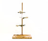 Vintage Industrial Cast Iron Lab Stand with Clamps, 3 Erlenmeyer Flasks (c.1950s) - thirdshift