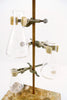 Vintage Industrial Cast Iron Lab Stand with Clamps, 3 Erlenmeyer Flasks (c.1950s) - thirdshift