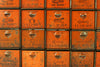 Vintage Dorman Parts Drawer Hardware Bin with 24 Drawers in Rustic Orange (c.1950s) N5 - thirdshift