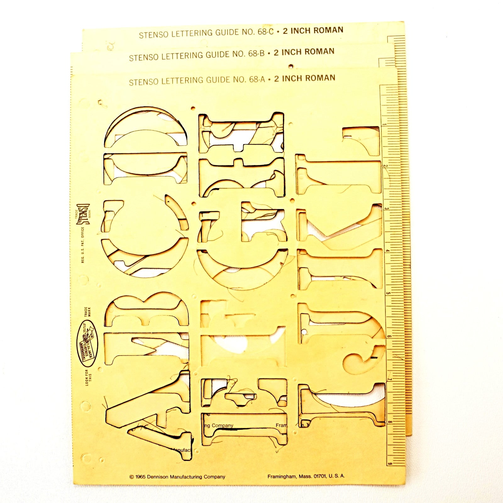 Vintage STENSO Stencil Lettering Guide, Roman 1/2 Letters Numbers (c. –