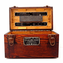 Vintage Wood Box with Lid, Handle and Metal Label Plate, Navy Bureau of Ships WWII (c1945) - thirdshift