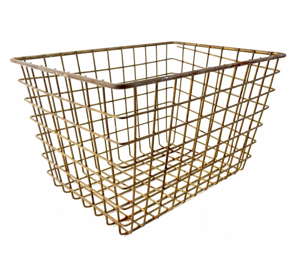 Vintage Metal Wire Locker Basket (c.1950s) - thirdshift