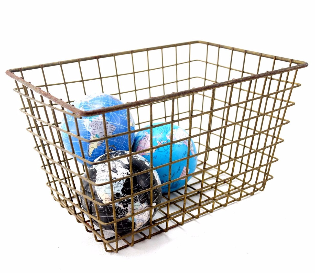 Vintage Metal Wire Locker Basket (c.1950s) - thirdshift