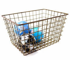 Vintage Metal Wire Locker Basket (c.1950s) - thirdshift