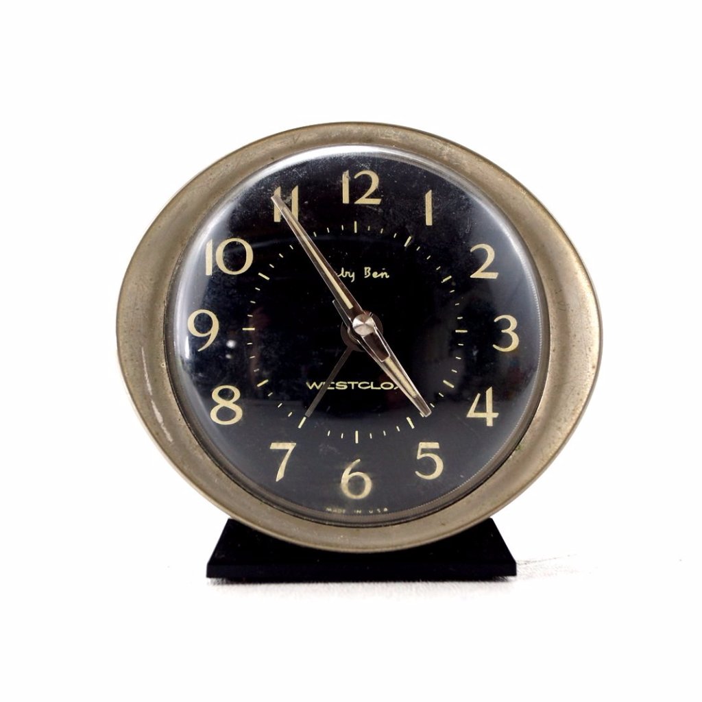 Vintage Baby Ben Alarm Clock By Westclox In Black And Silver (C.1940S) –  Thirdshiftvintage.Com