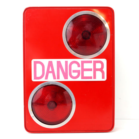 Vintage Danger Flashing Safety Light Sign in Red by Equality (c.1950s) - thirdshift