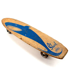 Vintage Nash Shark Skateboard in Wood with Light Blue Shark (c.1960s) N2 - thirdshift