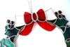 Vintage Stained Glass Holly Wreath with Candle (c.1980s) - thirdshift