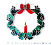 Vintage Stained Glass Holly Wreath with Candle (c.1980s) - thirdshift