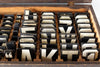 Vintage Industrial Metal Sign Letters in Original Wooden Box, 537 letters (c.1950s) - thirdshift