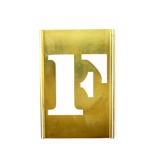 Vintage Brass Stencil Letter "F", Reese's Interlocking Stencils, 2-1/2" letter (c.1950s) - thirdshift