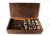 Vintage Industrial Metal Sign Letters in Original Wooden Box, 537 letters (c.1950s) - thirdshift