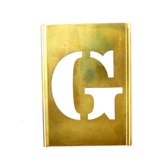 Vintage Brass Stencil Letter "G", Reese's Interlocking Stencils, 2-1/2" letter (c.1950s) - thirdshift