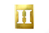 Vintage Brass Stencil Letter "H", Reese's Interlocking Stencils, 2-1/2" letter (c.1950s) - thirdshift